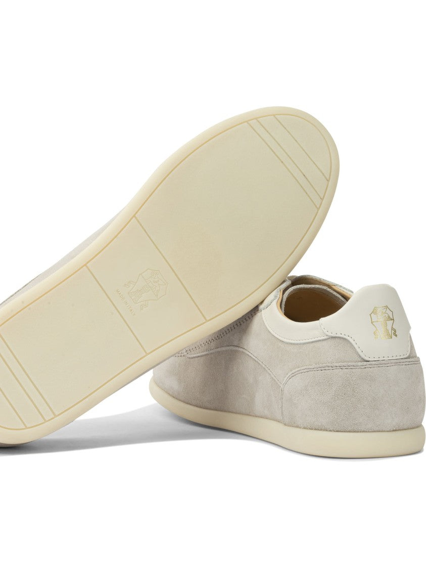 Brunello Cucinelli Washed Suede Sneakers With Lightweight Rubber Sole