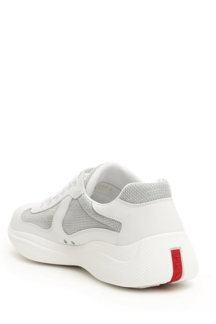 Prada Smooth And Textured Sneakers With Elevated Sole