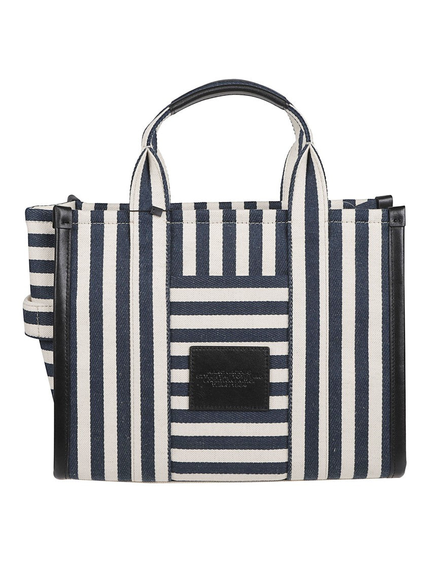 Marc Jacobs Structured Canvas Tote Bag With Leather Trim