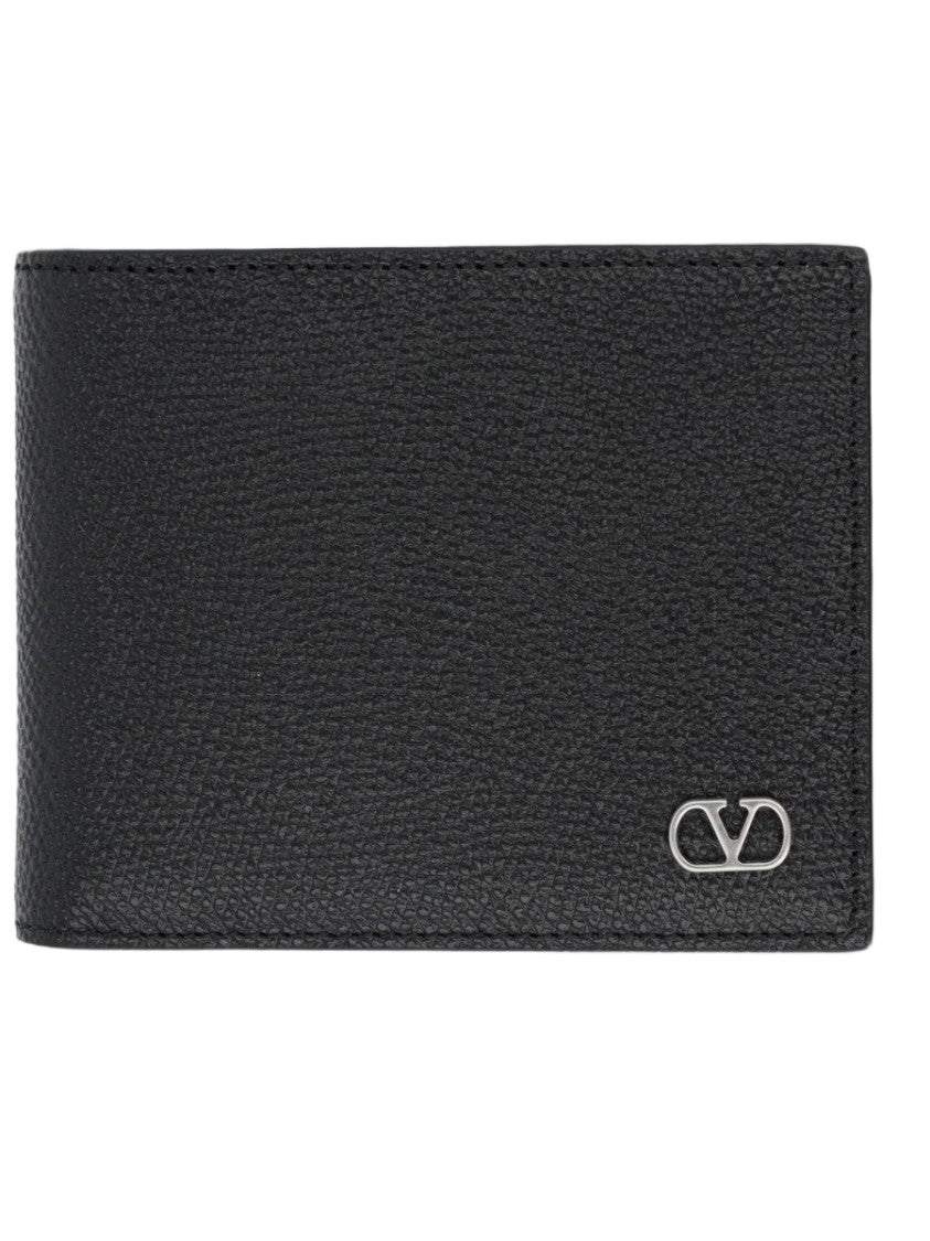 Valentino Garavani Vlogo Signature Compact Bifold Calf Leather Wallet