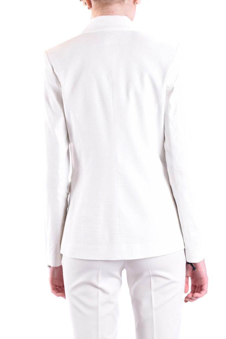 Pinko Tailored White Jacket With Single-Button Closure
