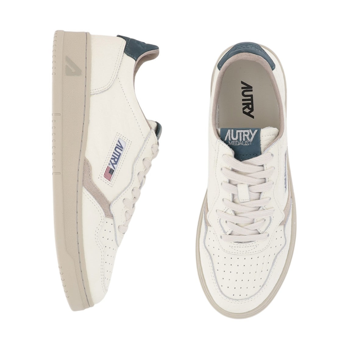 Autry Navy Suede Insert Leather Sneakers