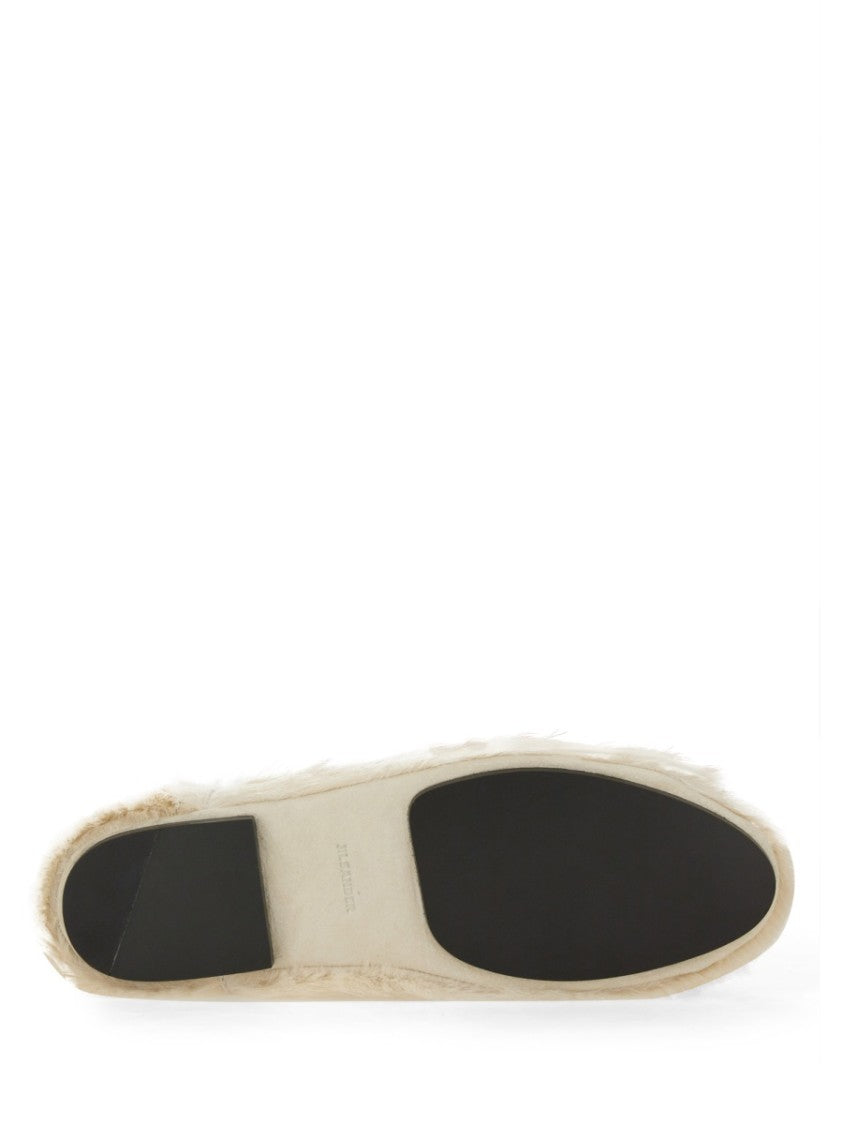 Jil Sander Pointed-Toe Low Calfskin Slipper With Textured Finish