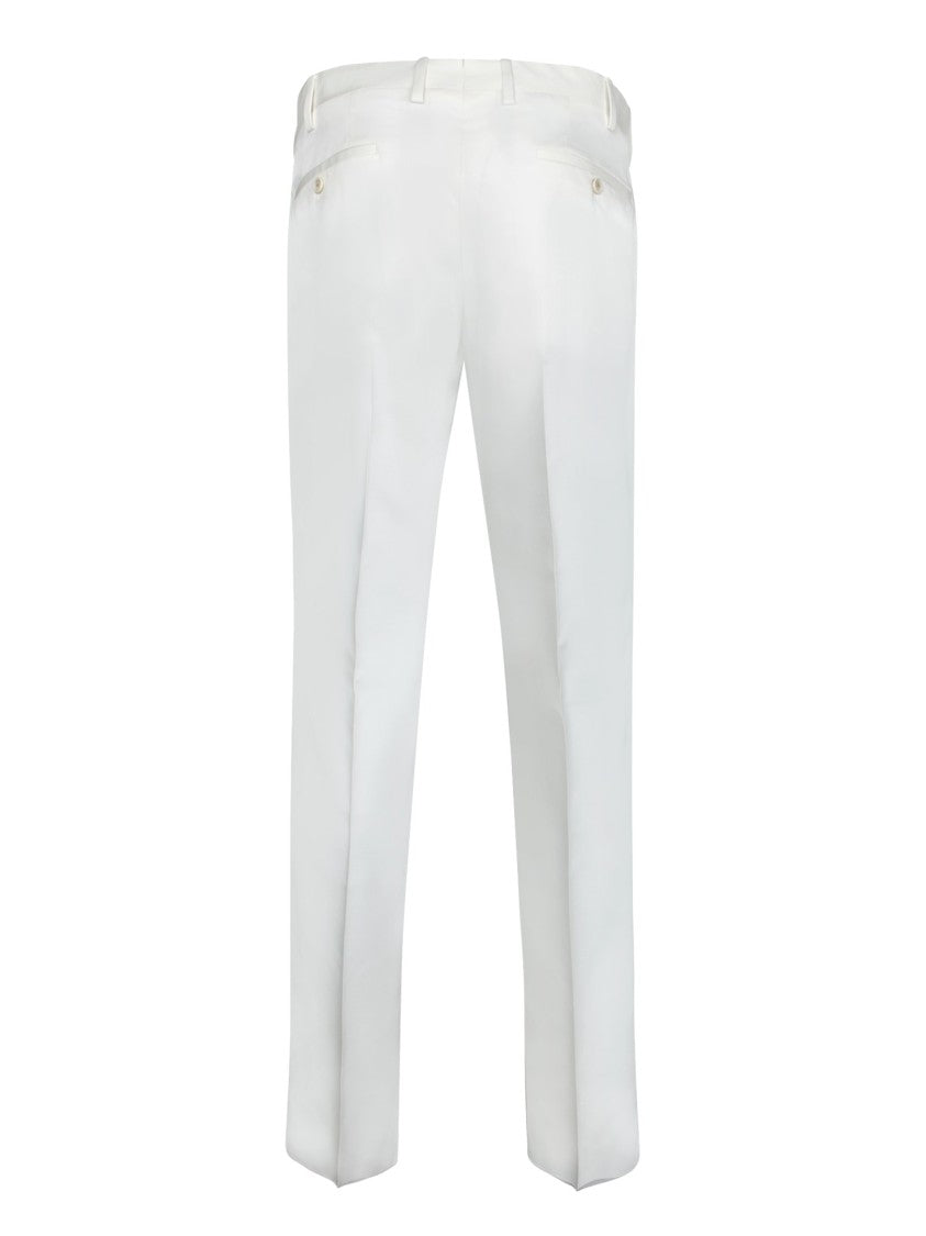 Lardini White Trousers With Luxurious Lyocell Blend