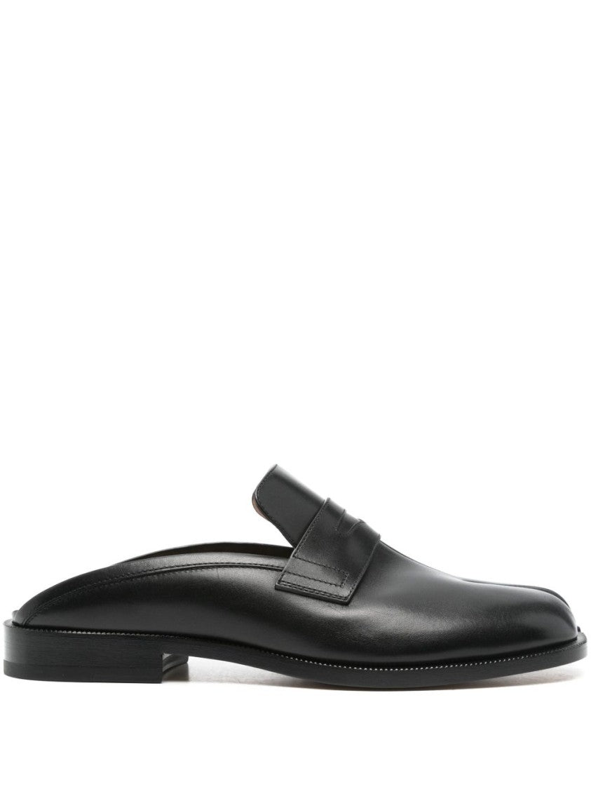 Maison Margiela Tabi Design Black Leather Sandals