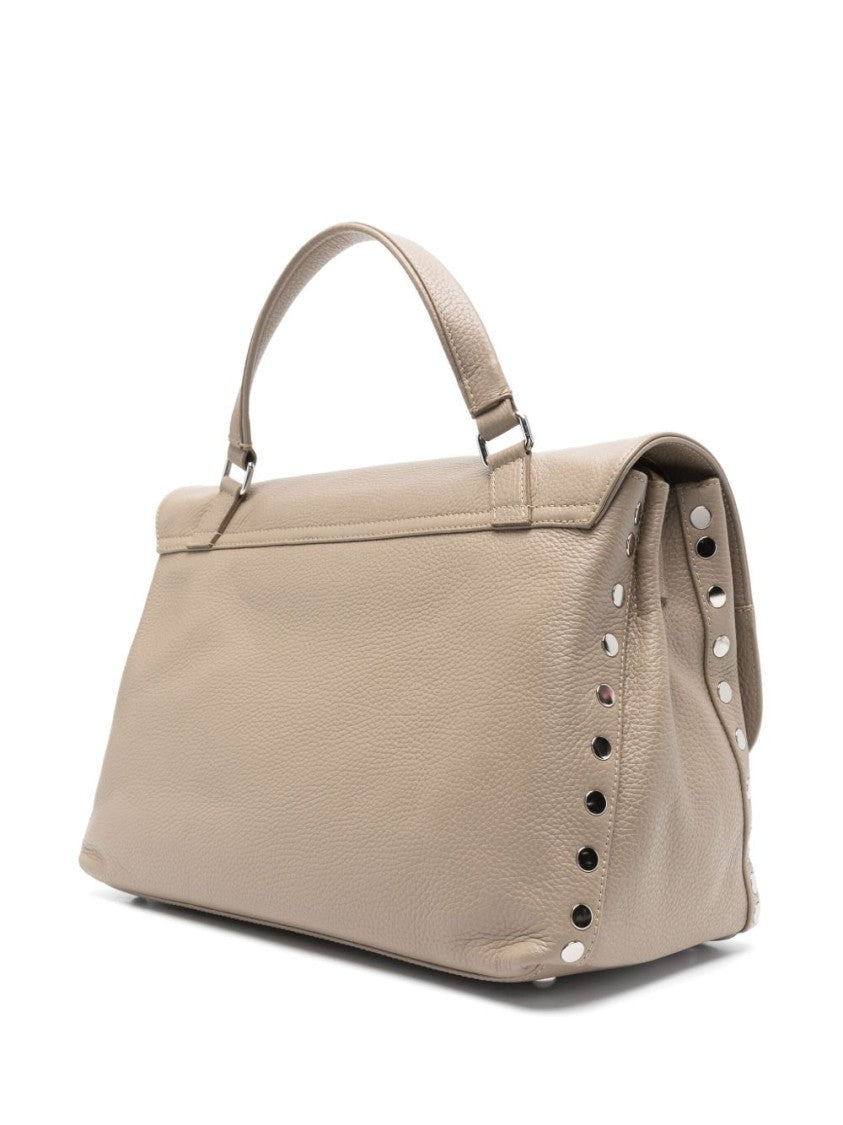 Zanellato Grey Structured Pebbled Leather Handbag