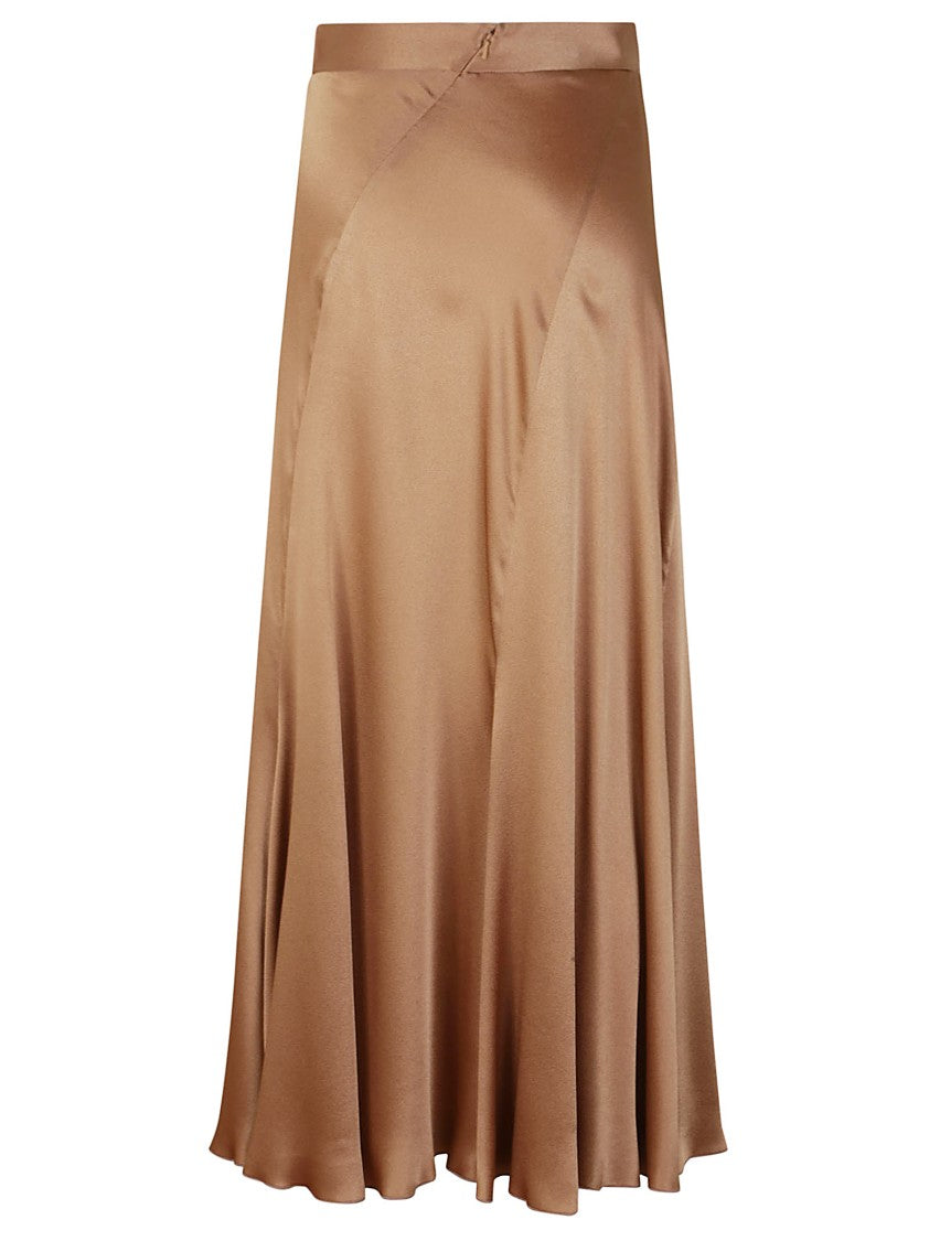 Alberta Ferretti Flowing Maxi Skirt With Wrap Effect And Sheen