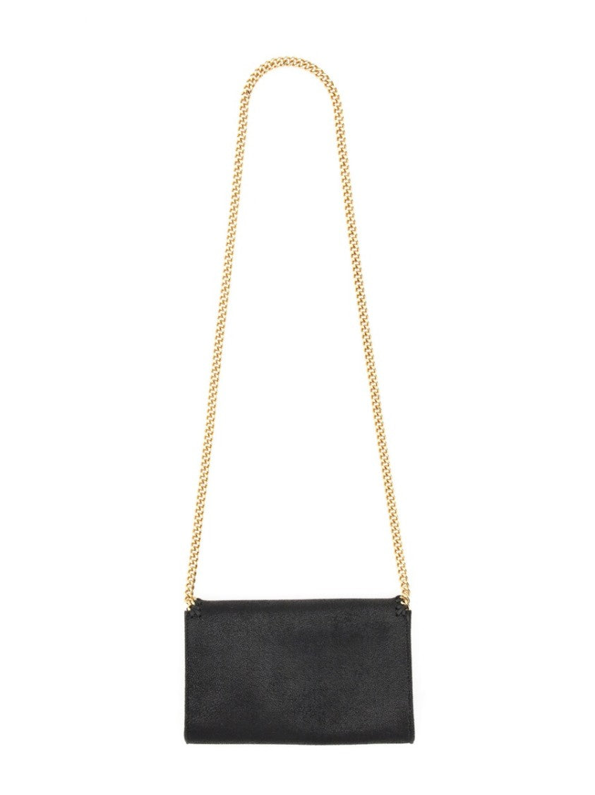 Stella Mccartney Neutrals Falabella Mini Chain Flap Polyester Bag
