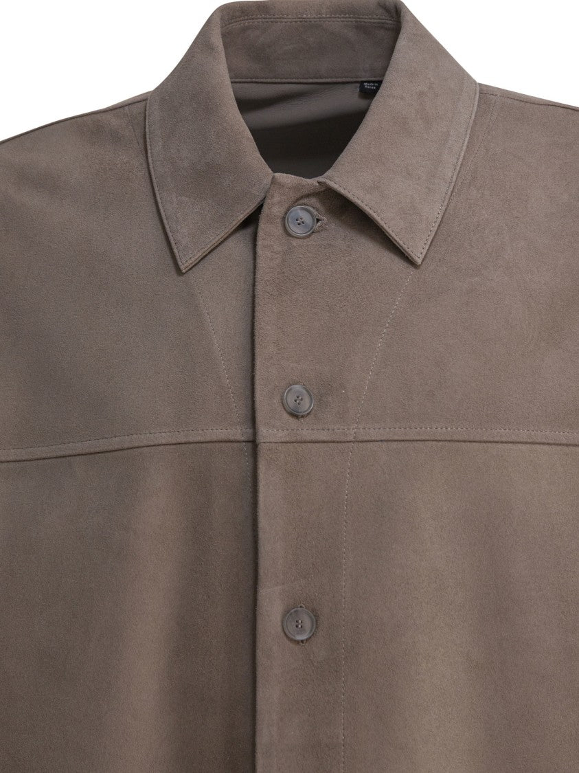 Vince Suede Lambskin Jacket With Classic Collar
