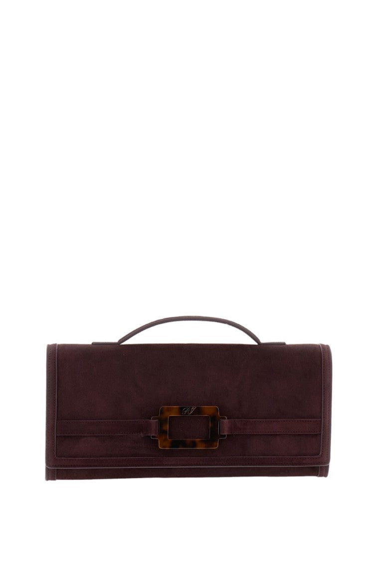 Roger Vivier Red Tortoiseshell Buckle Rectangular Clutch