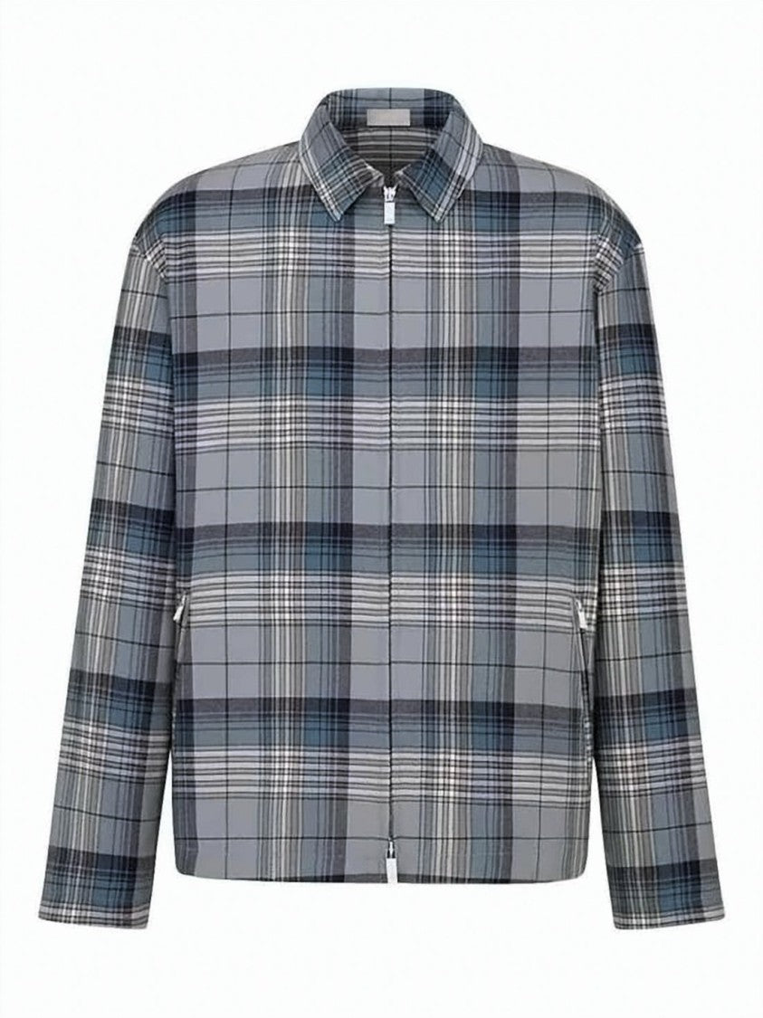 Dior Plaid Wool Jacket With Structured Collar And Tailored Fit