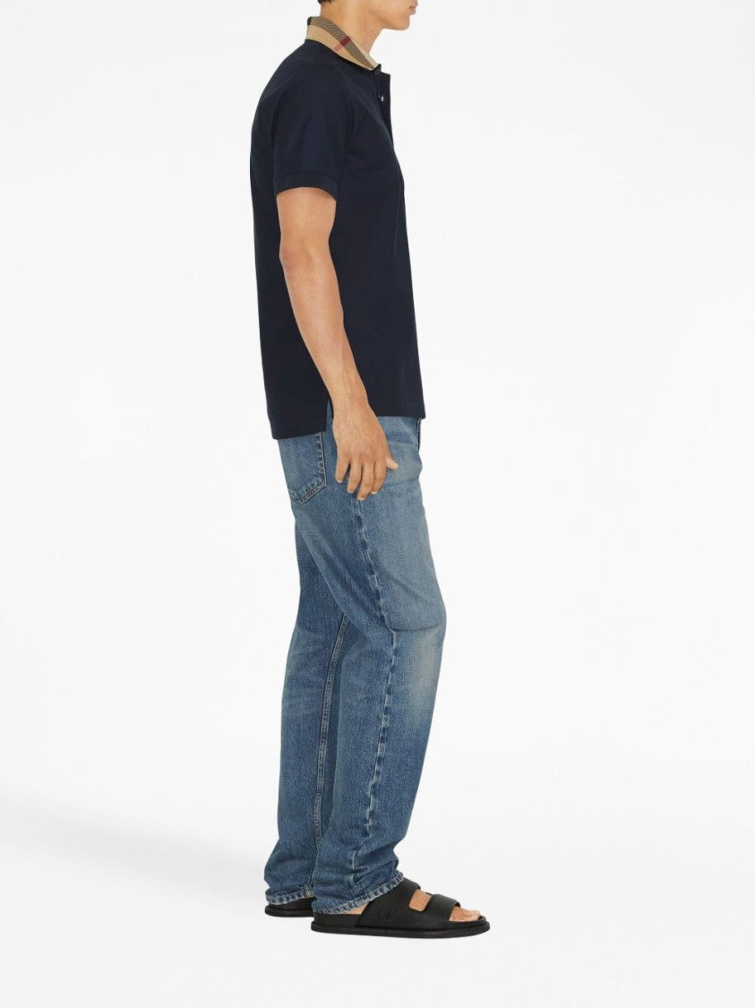 Burberry Navy Cotton Jersey Polo