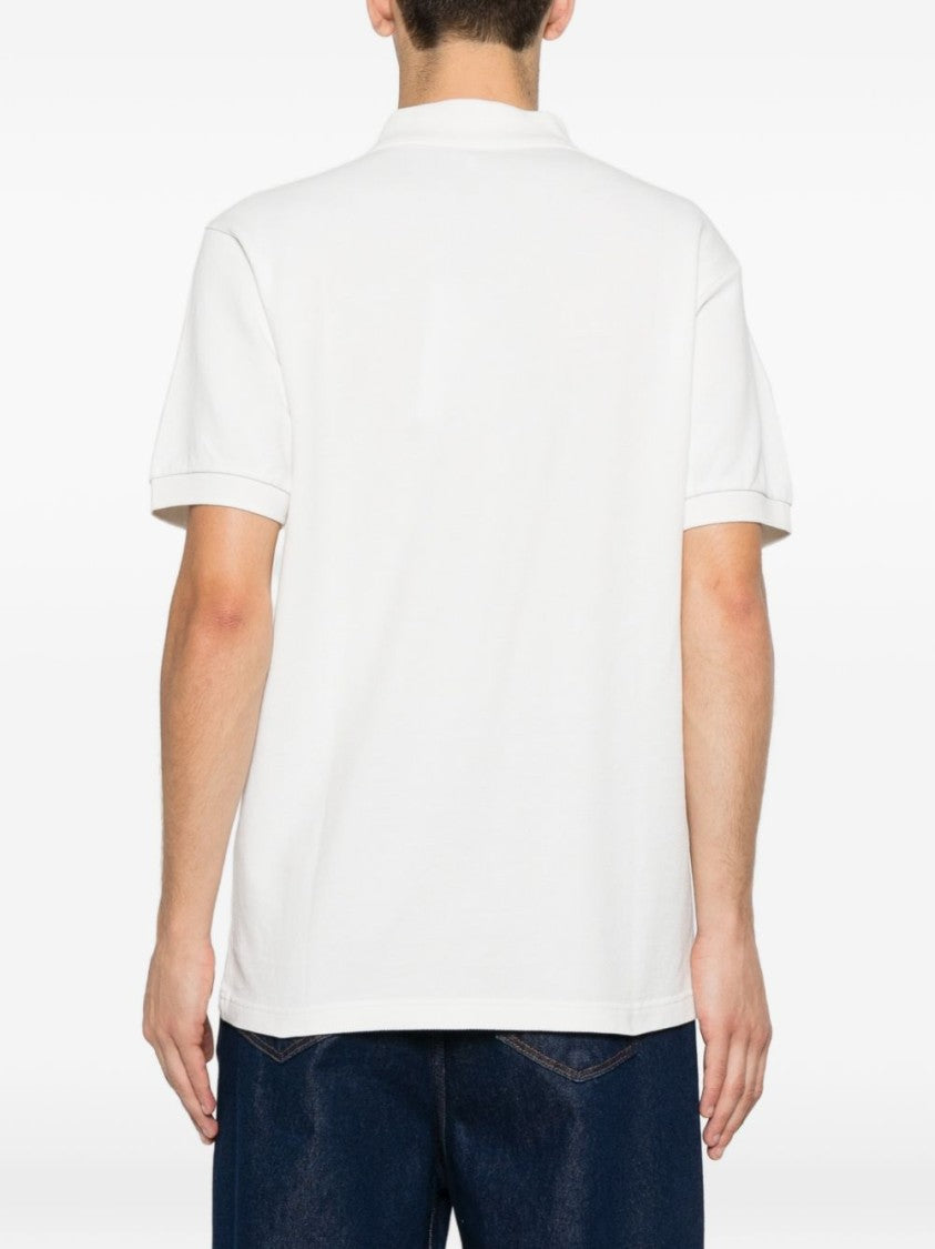 Kenzo Off-White Cotton Piqué Floral Polo