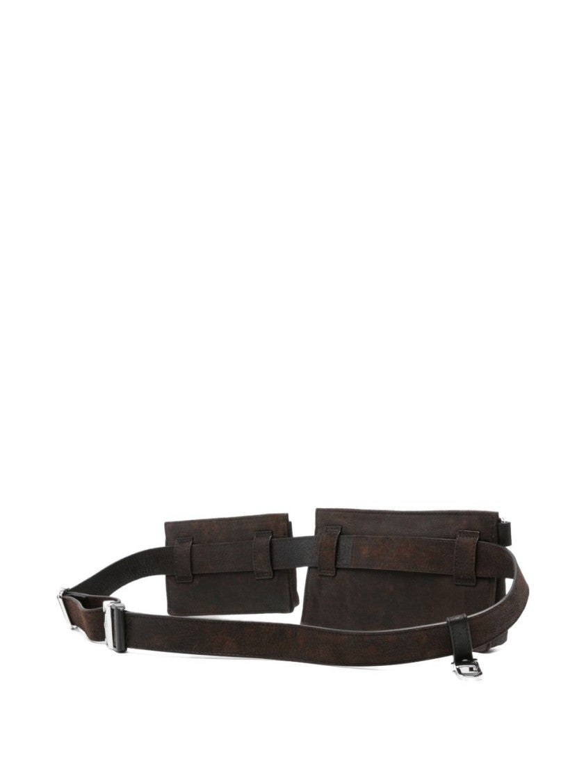 Vivienne Westwood Brown Textured Dual Compartment Belt Bag
