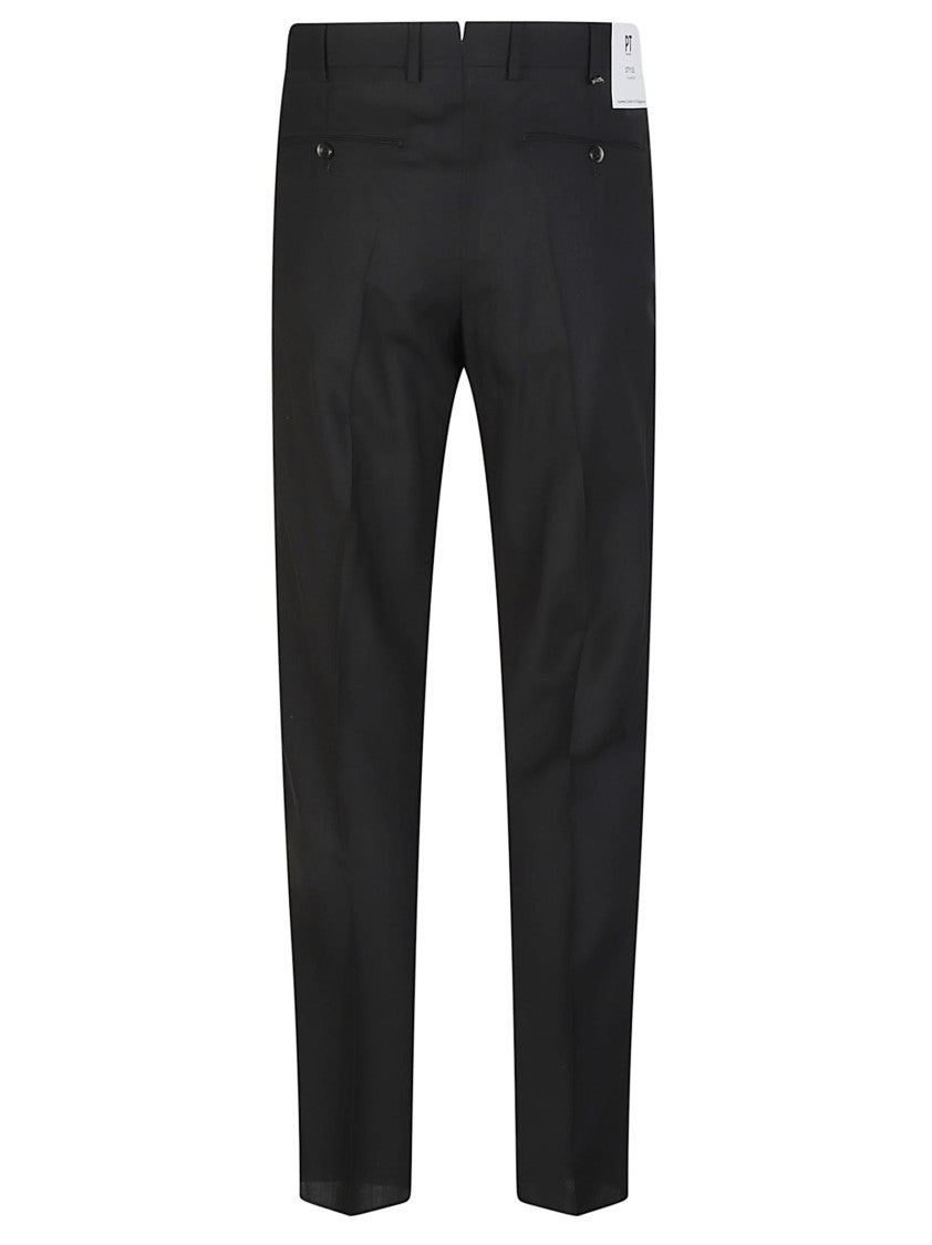 Pt Torino Union Tailored Black Virgin Wool Pants