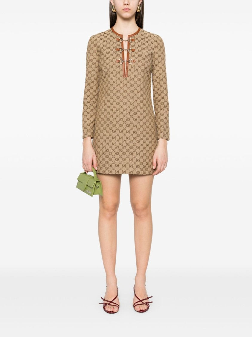 Gucci Gg Canvas Dress With Horsebit