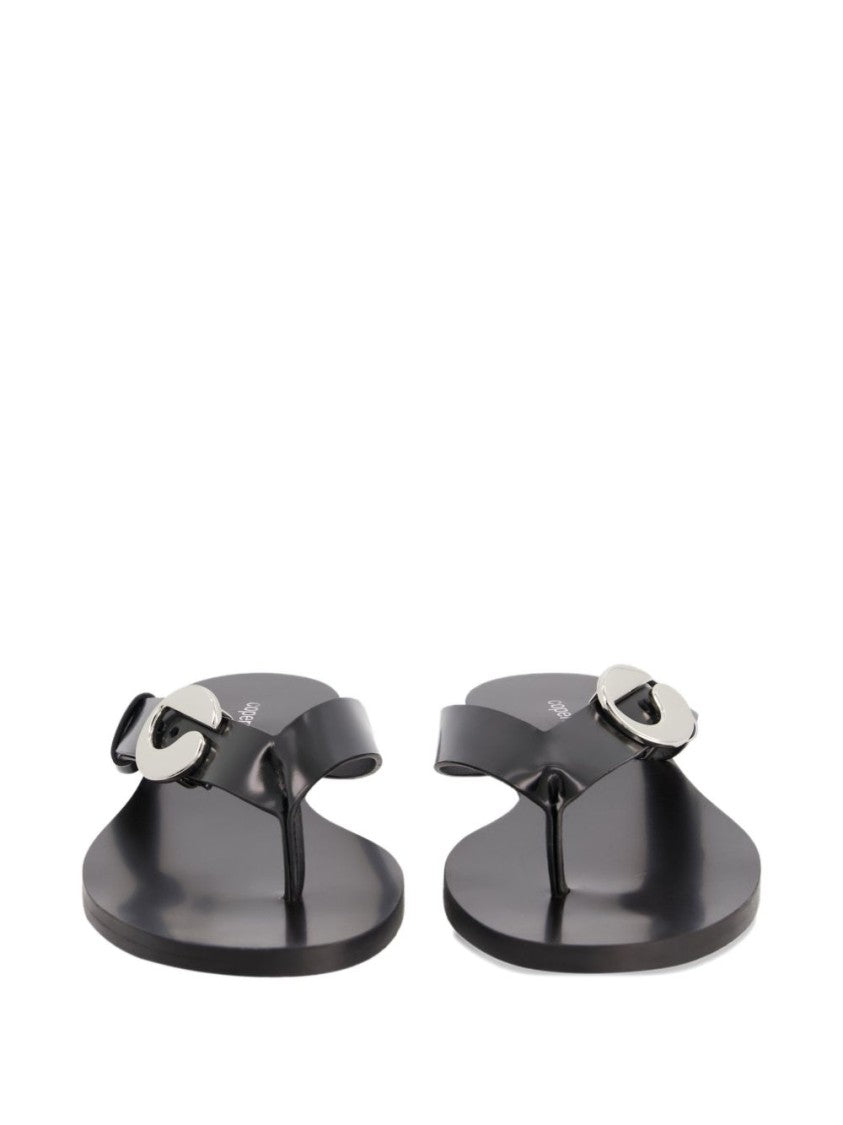 Coperni Black Synthetic Streamline Thong Sandals