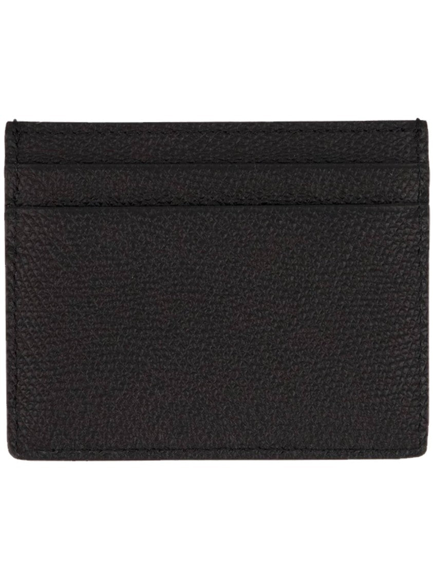 Valentino Card Holder Vlogo Textured Leather Case