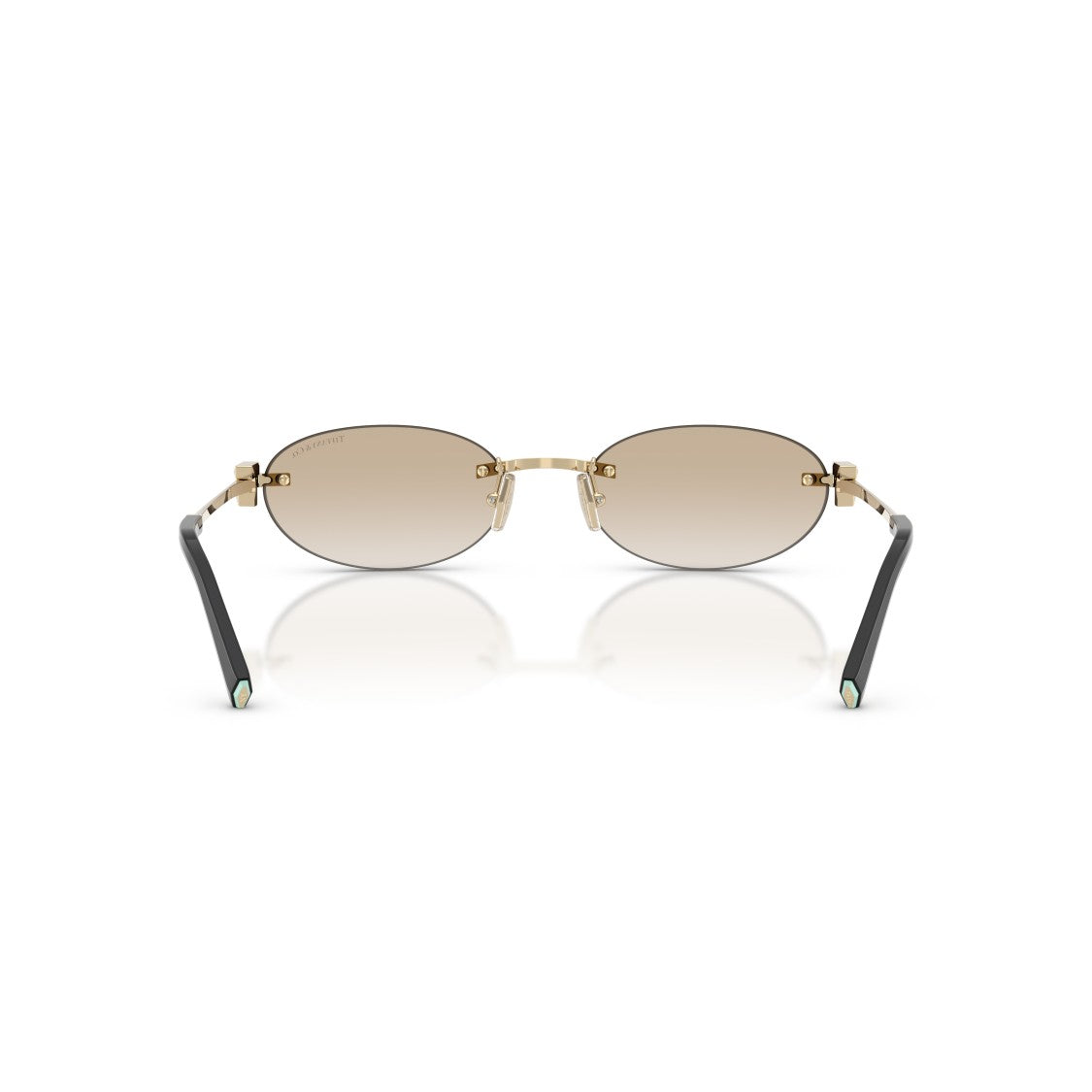 Tiffany & Co. Oval Rimless Sunglasses With Gradient Brown Lenses