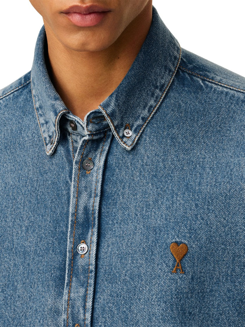 Ami Button-Down Denim Shirt
