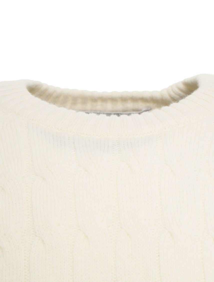Amaranto Timeless Cable-Knit Amaranto Sweater