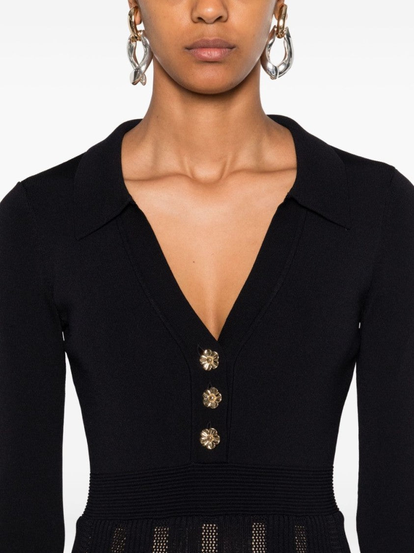 Twin-Set Midi Dress With Deep V-Neckline