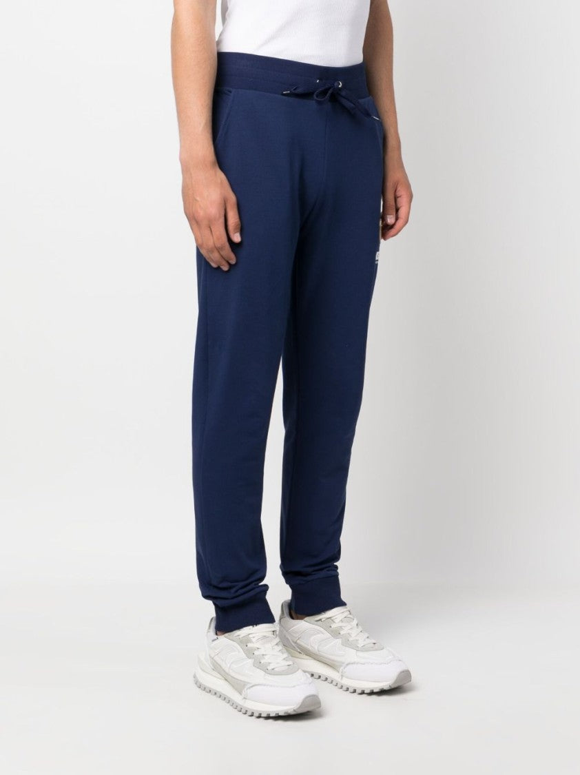 Moschino Navy Blue Stretch-Cotton Trousers