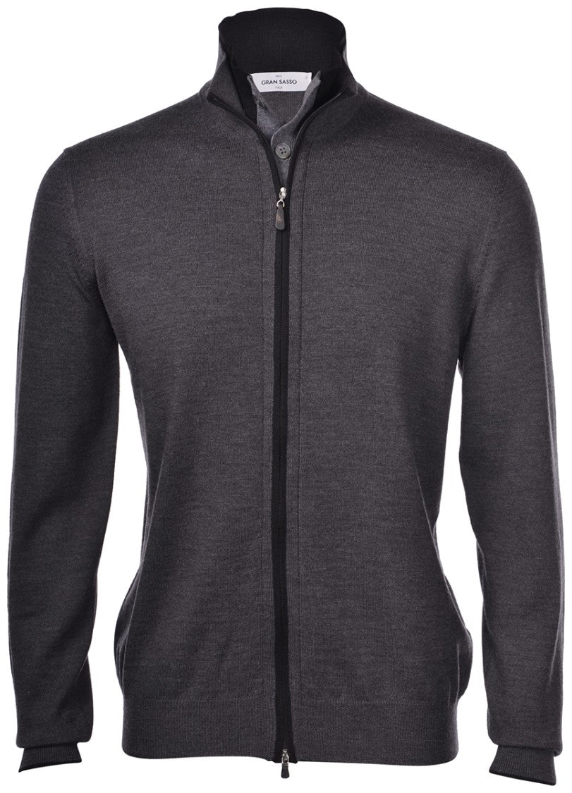 Gran Sasso Pure Merino Wool Zip-Up Cardigan