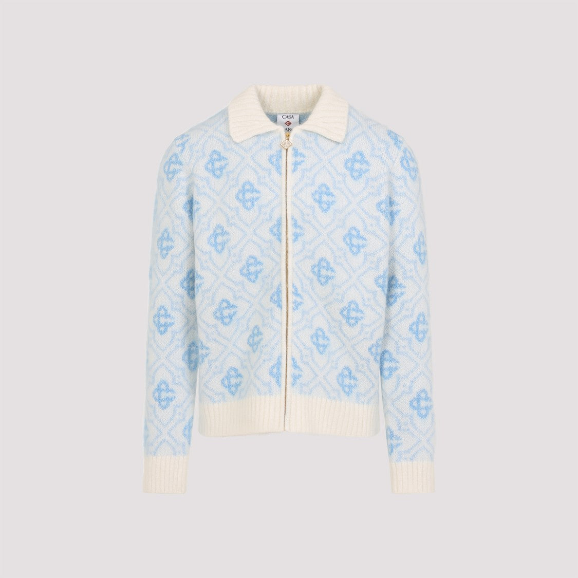 Casablanca Monogram Zip Up Sweater