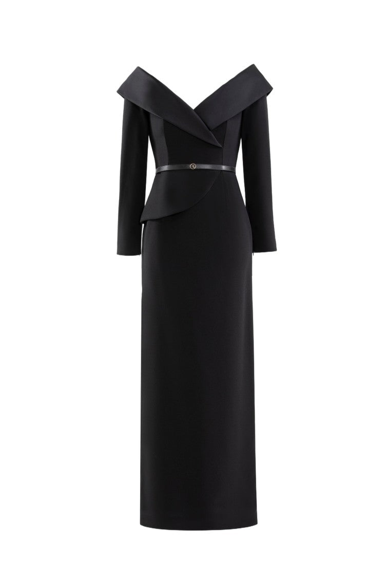 Saiid Kobeisy Off-Shoulder Crepe Midi Dress