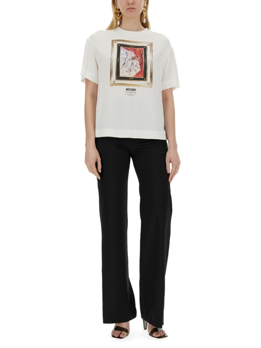 Moschino Artistic Print Satin T-Shirt
