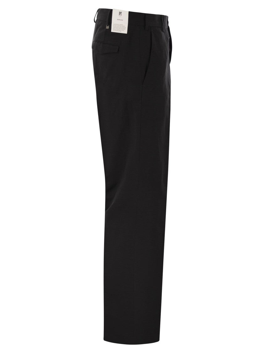 Pt Torino Michael - Straight-Leg Cotton Linen Trousers