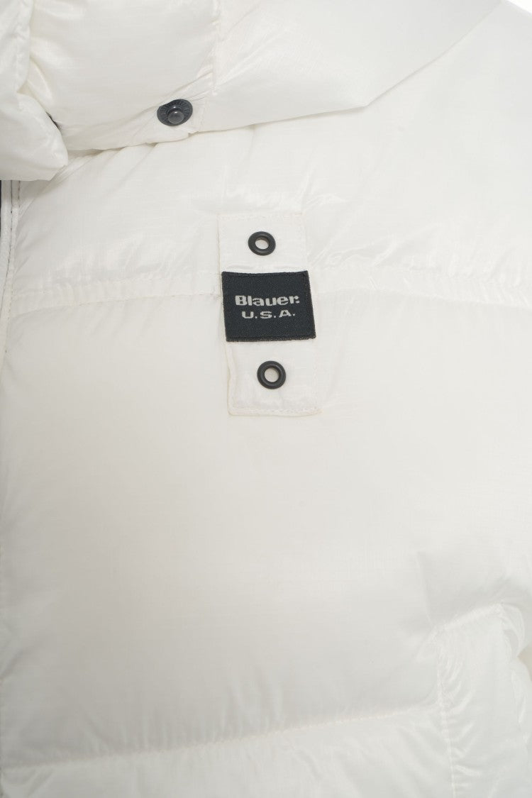 Blauer Quilted Down Jacket With Integrated Hood And Logo Detail