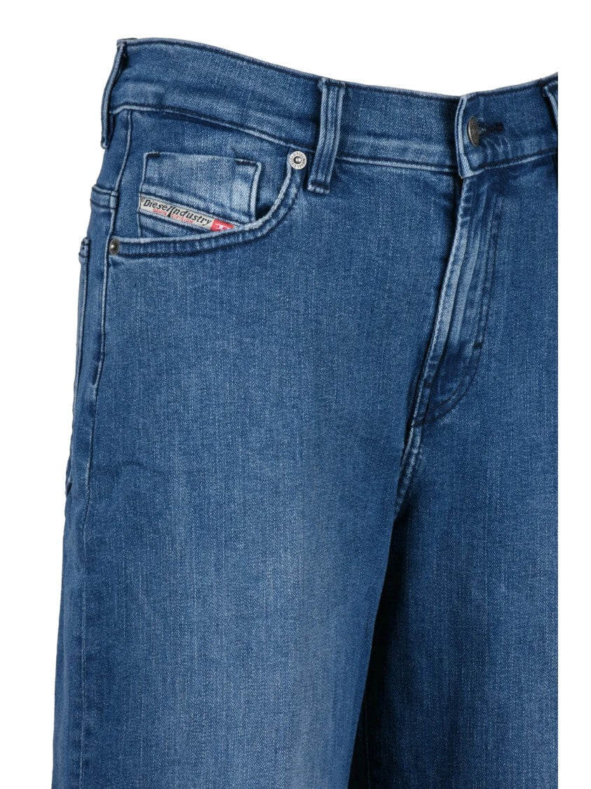 Diesel Blue Cotton-Blend Widee Jeans