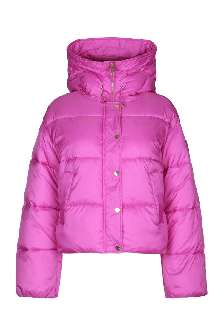 Pinko Cropped Puffer Jacket With High Collar