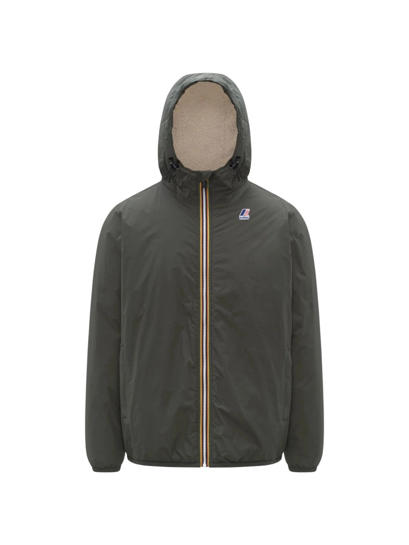 K-Way Le Vrai 4.0 Claude Orsetto Striped Trim Hooded Jacket