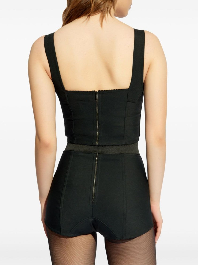 Dolce & Gabbana Fitted Bustier Top With Jacquard Sheath