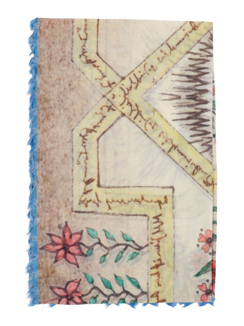 Faliero Sarti Madda Floral Geometric Fringed Scarf