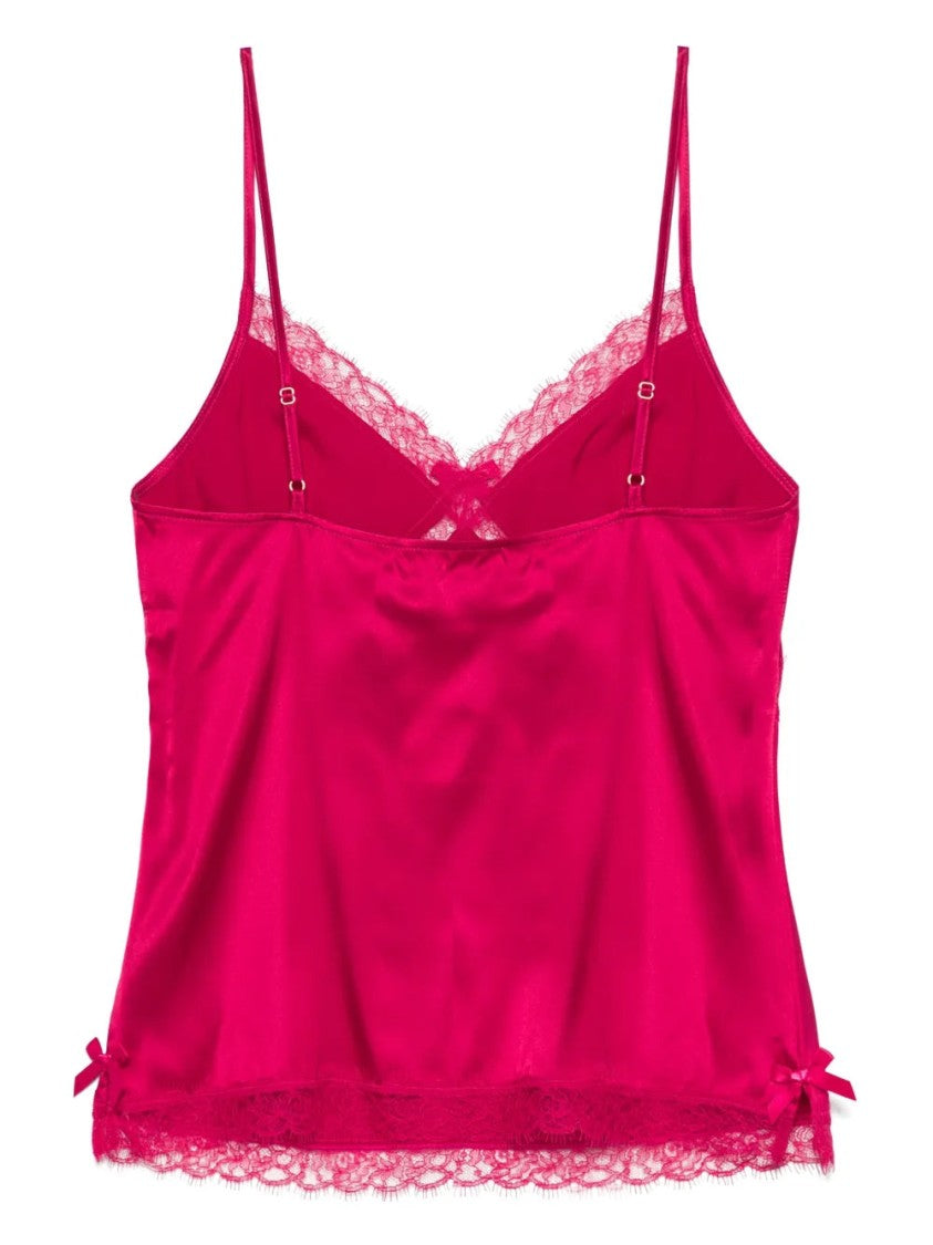 Agent Provocateur Red Gisele Silk-Blend Lace-Trim Camisole