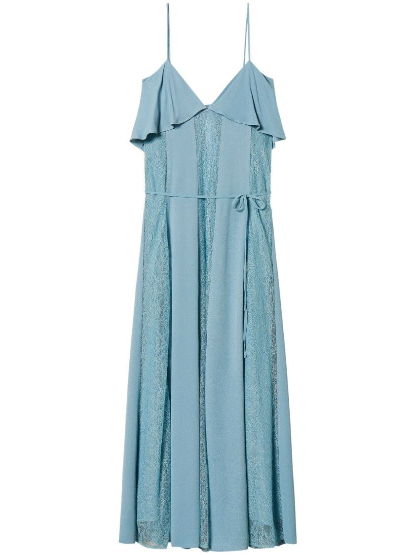 Twin-Set Blue Maxi Dress With Spaghetti Straps