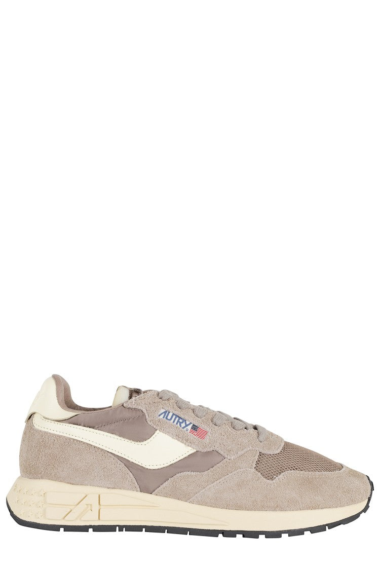 Autry Brown Reelwind Low Side-Logo Suede Sneakers