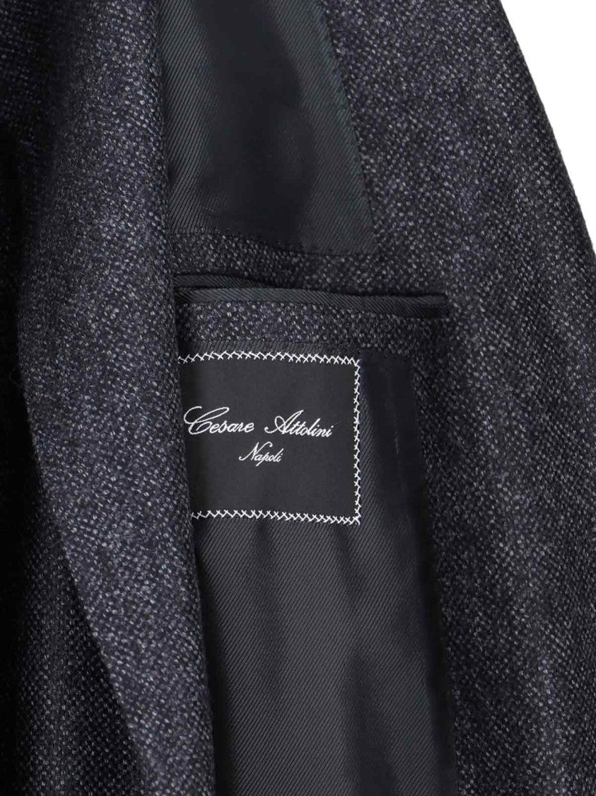 Cesare Attolini Grey Wool Single-Breasted Blazer