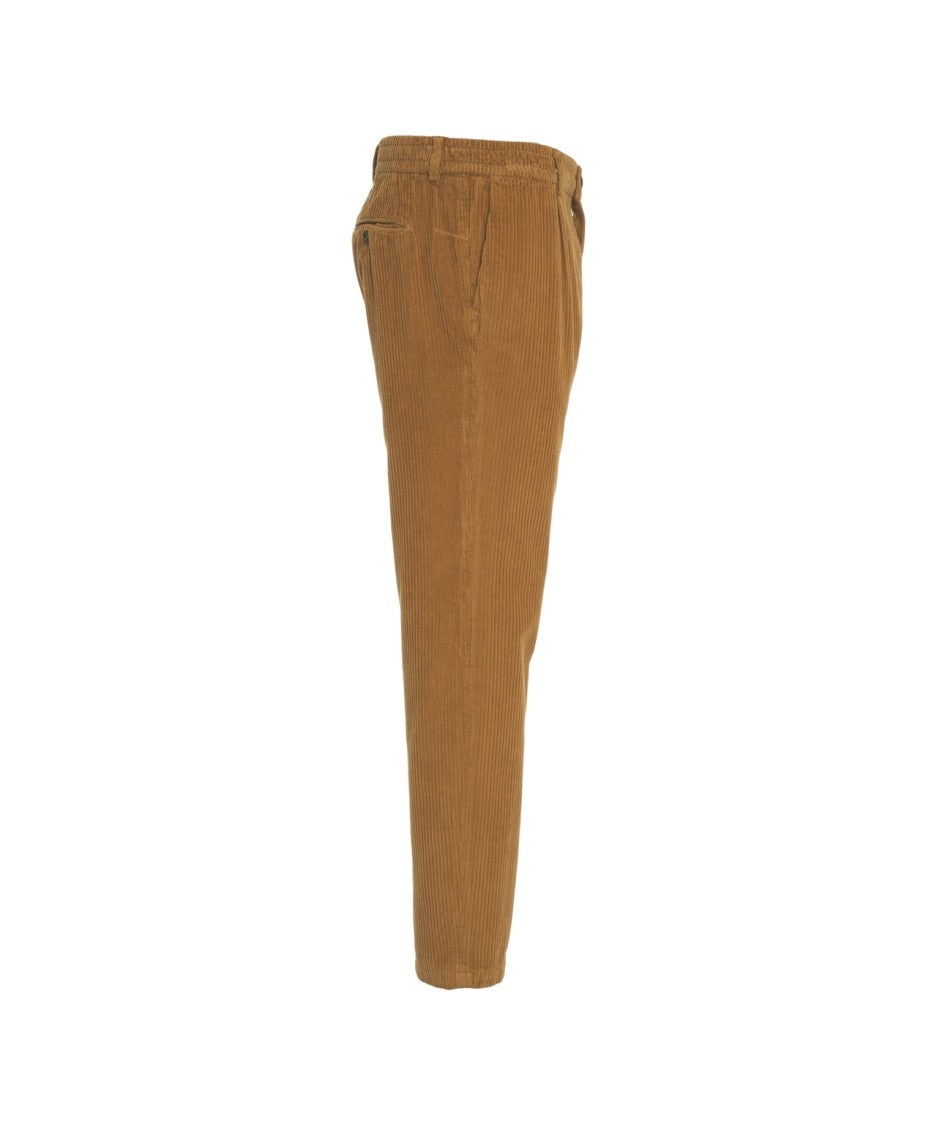 Cruna Corduroy Trousers With Pronounced Pleats And Tapered Fit