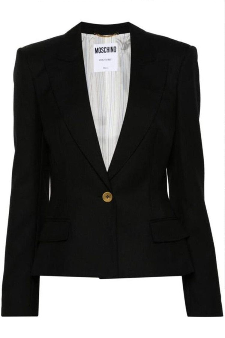 Moschino Black Wool Peak-Lapel Blazer