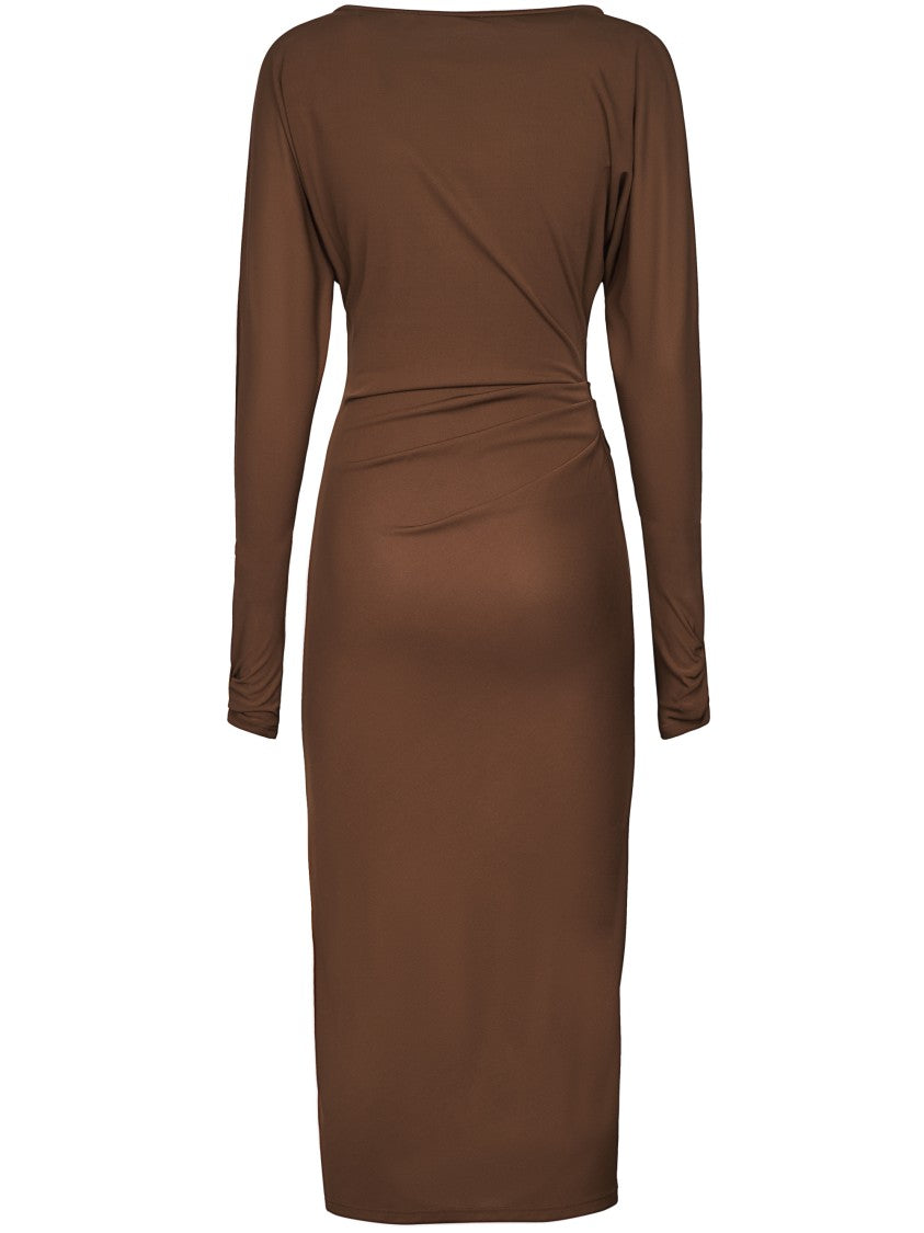 Max Mara Fitted Midi Dress With Long Sleeves