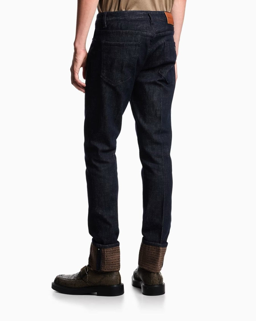 Emporio Armani Slim Fit Jeans With Unique Cuff Detail