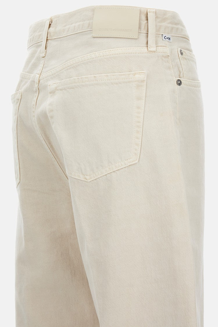Citizens Of Humanity Wide Leg 5-Pocket Jeans With Logo Detail