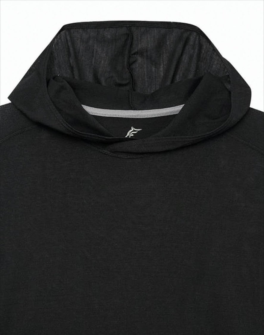 Teton Bros Black Knit Hoodie With Front Kangaroo Pocket