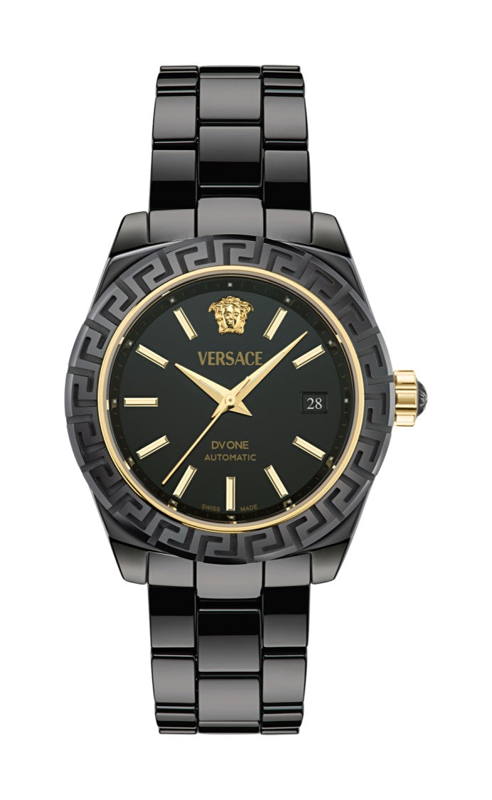 Versace Dv One Automatic Watch With Black Ceramic Case And Bracelet