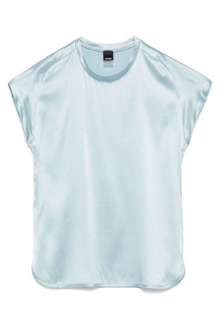Pinko Silk Blend Top With Cap Sleeves